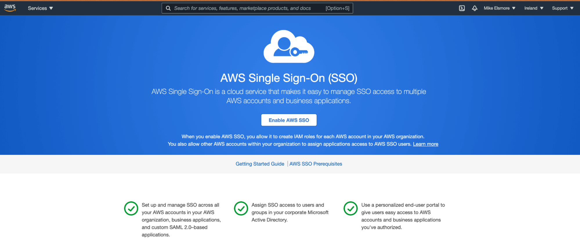 Enable AWS Single Sign-on